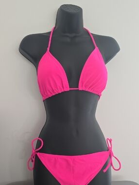 OP Hot Pink Triangle Bikini Set